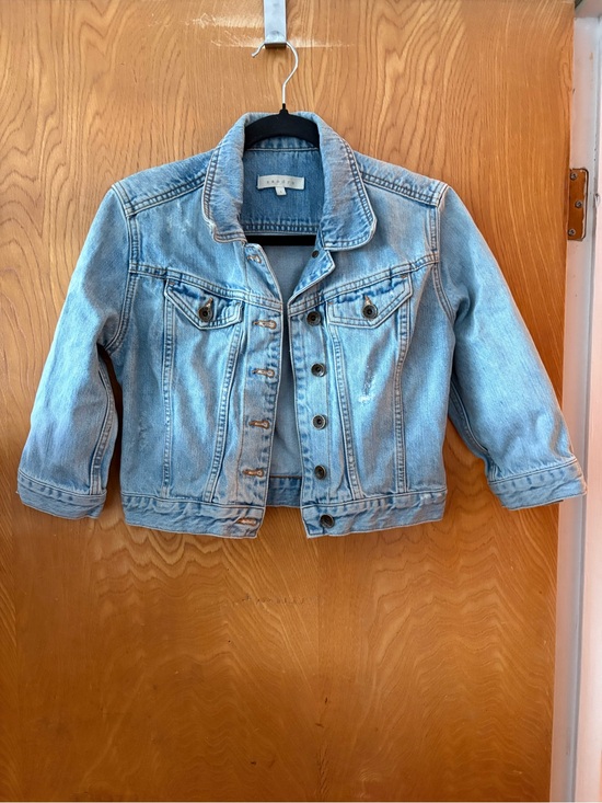 Sandro Jackets & Blazers - Sandro Light Blue distressed crop Denim Jacket XS